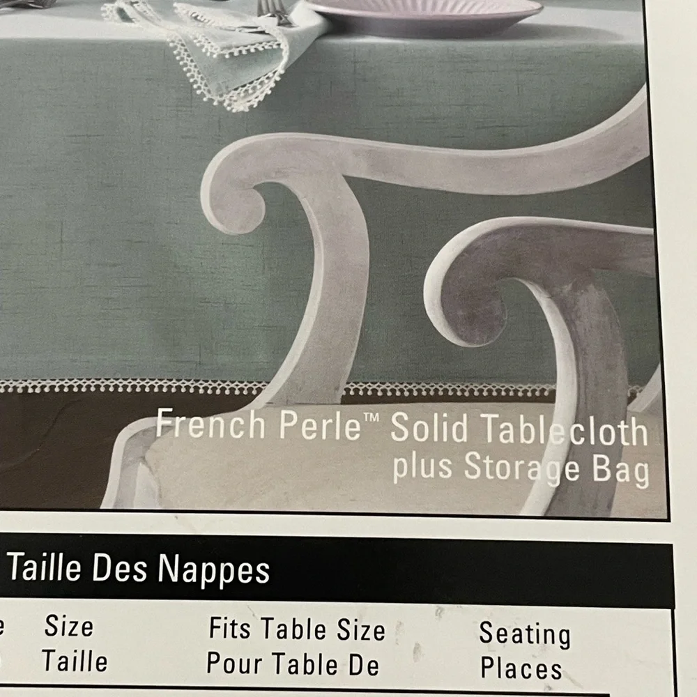 NEW Lenox French Perle Tablecloth with Storage Bag 60